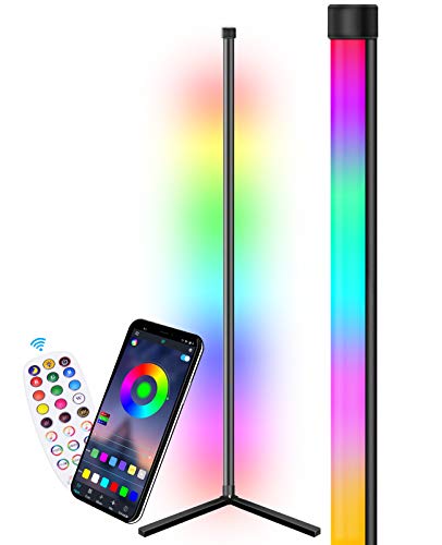 Dream Color LED Corner Floor Lamp, Zanwuz Bluetooth APP and Remote Control Music Sync RGB Corner Floor Lamp for Living Room, Bedroom, Gaming Room Lights, Modern Home Decoration | The Storepaperoomates Retail Market - Fast Affordable Shopping