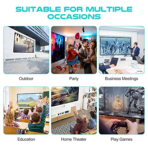 Projection Screen 120 inch, Washable Projector Screen 16:9 Foldable Anti-Crease Portable Projector Movies Screen for Home Theater Outdoor Indoor Support Double Sided Projection | The Storepaperoomates Retail Market - Fast Affordable Shopping