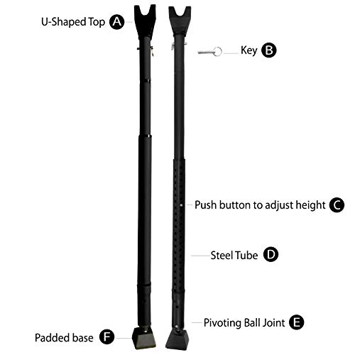 Product Trend Door Security Bar, 1-Set Adjustable-Length Portable Door Bar for Hinged and Sliding Doors, Home Safety and Travel Security, Extends 28 Inches to 45 Inches, Black | The Storepaperoomates Retail Market - Fast Affordable Shopping