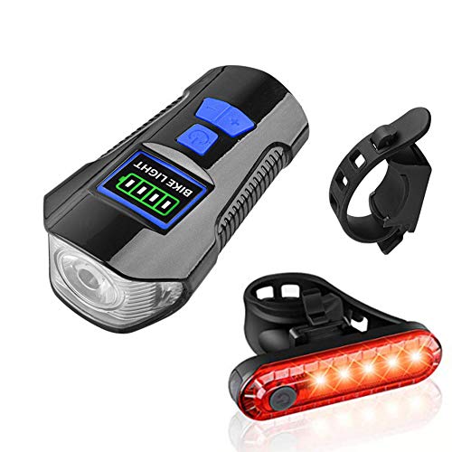 SUYAYA Bike Light Set,Super Bright Front Headlight and LED Rear Bicycle Light, Bicycle Headlight with Horn,USB Rechargeable Bike Front Light and Tail Light,Fits All Mountain & Road Bike (Blue-A) | The Storepaperoomates Retail Market - Fast Affordable Shopping