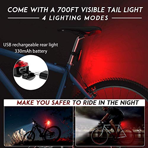 SUYAYA Bike Light Set,Super Bright Front Headlight and LED Rear Bicycle Light, Bicycle Headlight with Horn,USB Rechargeable Bike Front Light and Tail Light,Fits All Mountain & Road Bike (Blue-A) | The Storepaperoomates Retail Market - Fast Affordable Shopping