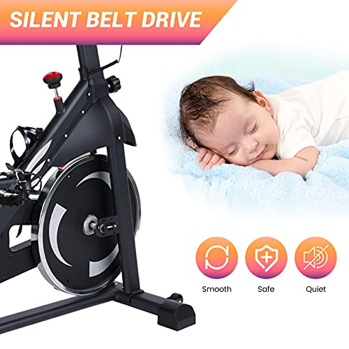 Dpforest Exercise Bike – Indoor Cycling Bike Stationary – Belt Drive Flywheel Workout Bike for Home Training (Friction resistance fiywheel 22 LBS, Straight Handlebar) | The Storepaperoomates Retail Market - Fast Affordable Shopping