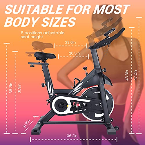 Dpforest Exercise Bike – Indoor Cycling Bike Stationary – Belt Drive Flywheel Workout Bike for Home Training (Friction resistance fiywheel 22 LBS, Straight Handlebar) | The Storepaperoomates Retail Market - Fast Affordable Shopping