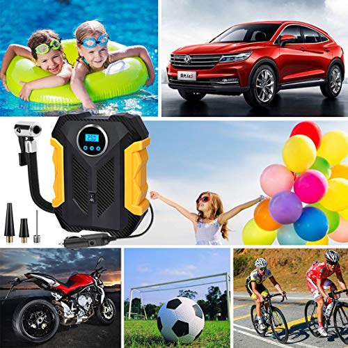 Digital Tyre Inflator, Car Tire Pump, 12V Portable Air Compressor Pump, 150 Psi Auto Portable Car Tire Inflator Pump with LED Light and Tyre Pressure Checking for Car Tires,Bike and Inflatables | The Storepaperoomates Retail Market - Fast Affordable Shopping