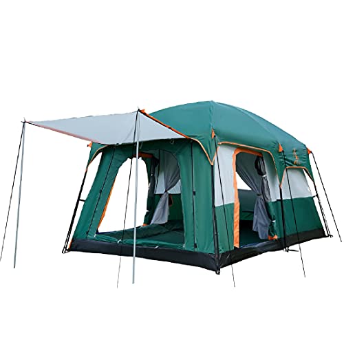 KTT Large Tent 4~6 Person,Family Cabin Tents,2 Rooms,Straight Wall,3 Doors and 3 Window with Mesh,Waterproof,Big Tent for Outdoor,Picnic,Camping,Family,Friends Gathering. (Green) | The Storepaperoomates Retail Market - Fast Affordable Shopping