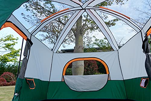 KTT Large Tent 4~6 Person,Family Cabin Tents,2 Rooms,Straight Wall,3 Doors and 3 Window with Mesh,Waterproof,Big Tent for Outdoor,Picnic,Camping,Family,Friends Gathering. (Green) | The Storepaperoomates Retail Market - Fast Affordable Shopping