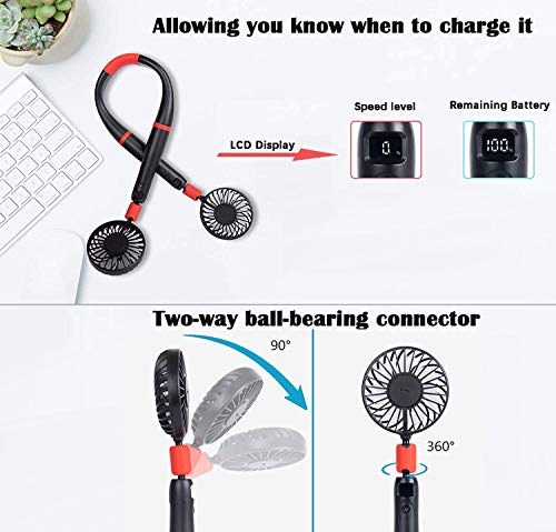 LUOBO Portable Neck Fan,Rechargeable Personal Fan, Mini Handheld USB Fan,4000mAh Battery Fan for Home Office Travel Outdoor | The Storepaperoomates Retail Market - Fast Affordable Shopping
