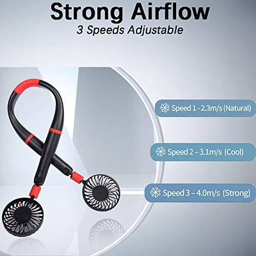 LUOBO Portable Neck Fan,Rechargeable Personal Fan, Mini Handheld USB Fan,4000mAh Battery Fan for Home Office Travel Outdoor | The Storepaperoomates Retail Market - Fast Affordable Shopping