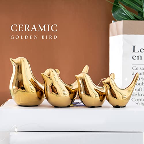 Notakia Small Animal Statues Home Decor Modern Style Birds Decorative Ornaments for Living Room, Bedroom, Office Desktop, Cabinets (Gold 4Pcs Birds) | The Storepaperoomates Retail Market - Fast Affordable Shopping