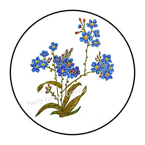 Forget Me Not Flowers Envelope Seals Labels Stickers 1.5″ Round (90)