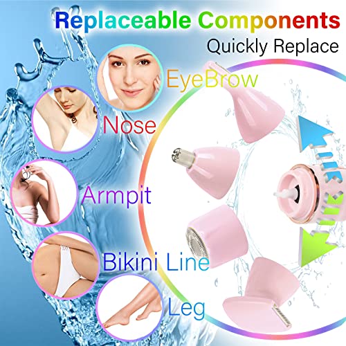 Electric Razors for Women – Ladies Hair Trimmer for Nose Hair,Face,Underarms,Eyebrow and Bikini Line – Portable 4-in-1 Electric Body Epilator with Waterproof Design | The Storepaperoomates Retail Market - Fast Affordable Shopping