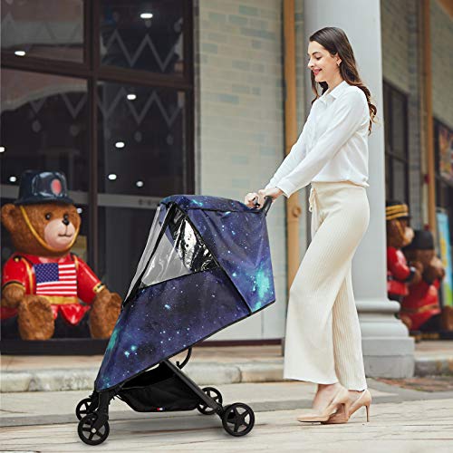 Hrzeem Rain Cover for Baby Stroller, Universal EVA Waterproof Snowproof Windproof Stroller Protective Cover Breathable Stroller Rain Cover for All Weathers (Starry Sky) | The Storepaperoomates Retail Market - Fast Affordable Shopping