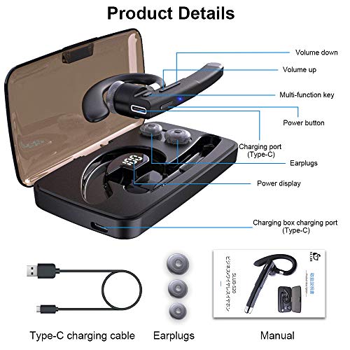 SLuB Wireless Earbuds, 5.1 Bluetooth Noise Reduction Earphones with Charging Box, 270° Left or Right Ear Rotating Ear Hook Earphones（Black） | The Storepaperoomates Retail Market - Fast Affordable Shopping