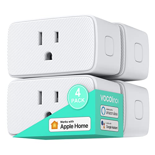 VOCOlinc Homekit Smart Plug Works with Alexa, Apple Home, Google Assistant, WiFi Smart Plug That Work with Alexa, Electrical Timer Outlet Support Siri, No Hub Required, 15A, 2.4GHz, 110～120V, 4 Pack | The Storepaperoomates Retail Market - Fast Affordable Shopping