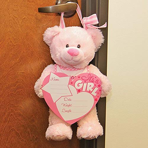 It’s A Girl Baby Girl Birth Announcement Bear with Board and Markers | The Storepaperoomates Retail Market - Fast Affordable Shopping