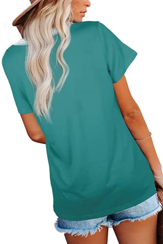 Womens V Neck T Shirts Loose Fit Short Sleeve FashionT Shirts Casual Green M | The Storepaperoomates Retail Market - Fast Affordable Shopping