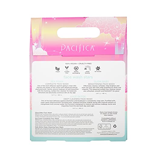 Pacifica Beauty Face Wash Trial Set, Travel Size Toiletries, Sea Foam, Glow Baby, Kale Detox Cleanser, Holiday Gift Set, Skincare Stocking Stuffer, Coconut and Vitamin C, Vegan, 3 Count | The Storepaperoomates Retail Market - Fast Affordable Shopping