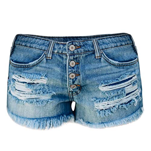 GCETTIC Jean Shorts for Women Distressed Ripped Denim Shorts Stretchy Frayed Raw Hem Casual Summer Short Pants with Pockets | The Storepaperoomates Retail Market - Fast Affordable Shopping