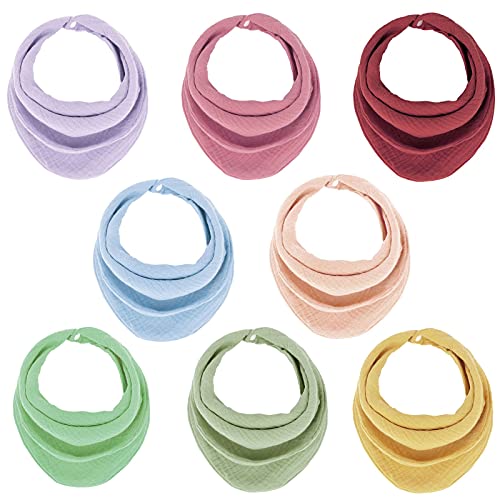 Baby Bandana Bibs – Baby Drool Bibs for Boys & Girls, Unisex Infinity Scarf Bibs for Newborn/Infant, Absorbent/Adjustable Snap Bibs(8 Packs,Muslin)¡­ | The Storepaperoomates Retail Market - Fast Affordable Shopping