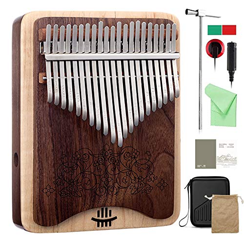 Kalimba Thumb Piano 21 Keys, Black Walnut Finger Piano Builts-in Waterproof Protective Box, Easy to Learn Portable Musical Instrument, Gift for Kids Adult Beginners | The Storepaperoomates Retail Market - Fast Affordable Shopping