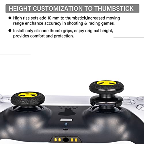 Playrealm FPS Thumbstick Extender x 2 & Printing Rubber Silicone Grip Cover x 4 for PS5 Dualsenese & PS4 Controller (Radiation Black & BioH Red) | The Storepaperoomates Retail Market - Fast Affordable Shopping