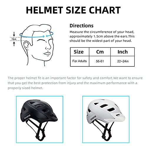 Mountain Bike Helmet,Road Bicycle Helmet for Men Women with Removable Sun Visor,Adjustable Size Adult Cycling Helmets (White) | The Storepaperoomates Retail Market - Fast Affordable Shopping