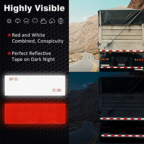Trailer Reflective Tape Outdoor DOT C2 Reflector Tape 2 inch x 200 feet Waterproof White Silver Red Reflective Tape for Cars Trailers Trucks 200 FT High Visibility Contrast Duct Safety Sticker Strips | The Storepaperoomates Retail Market - Fast Affordable Shopping