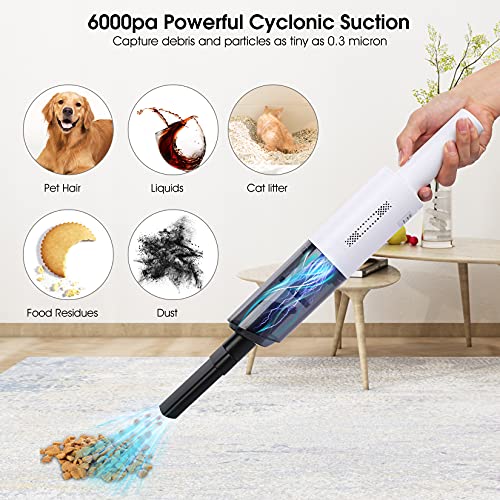 GOMUNLY Handheld Vacuum, Car Vacuum Cordless Rechargeable, 6000PA Mini Vacuum Portable with 4000mA USB Quick Charge Tech and High Power, Waterwashable HEPA Filter | The Storepaperoomates Retail Market - Fast Affordable Shopping