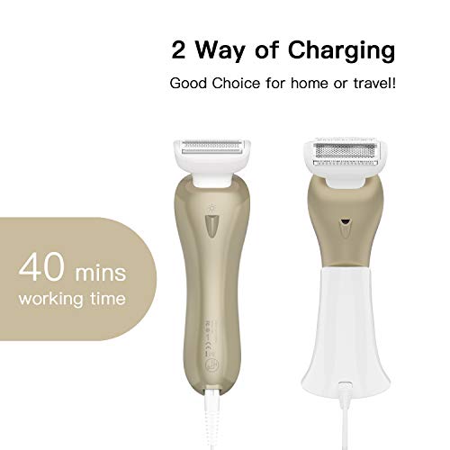 Lady Shaver, Electric Razor for Women Painless Rechargeable Ladies Electric Shaver Wet and Dry Women Razor for Legs and Underarms 3 in 1 Cordless Waterproof Womens Shaver with LED Light (White) | The Storepaperoomates Retail Market - Fast Affordable Shopping