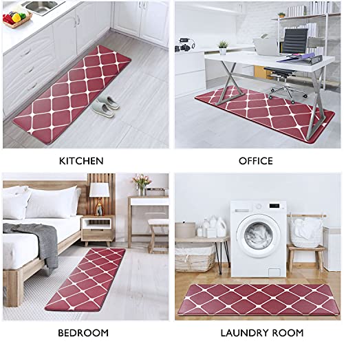 Kitchen Rugs Cushioned Anti Fatigue Kitchen Mat, BEZIROLRA Non-Slip Comfort Kitchen Floor Mat, 17″x47″ Standing Mats for Home Kitchen Sink Office Standing Desk Laundry, Maroon/ Plum | The Storepaperoomates Retail Market - Fast Affordable Shopping
