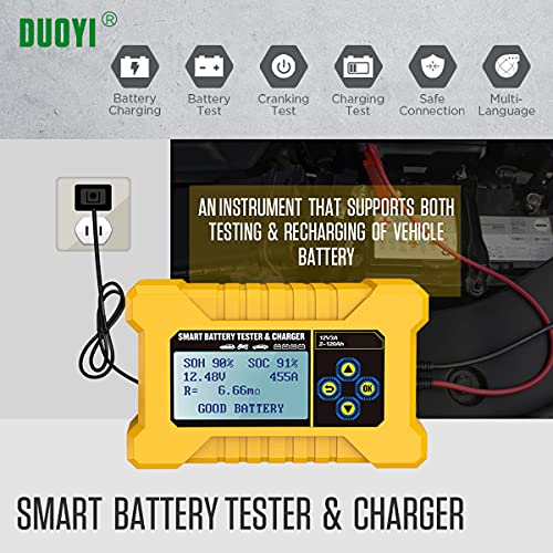 Battery Tester 12v Battery Charging Car Battery Tester Charging/Cranking Test 100-2400 CCA Battery Maintainer Smart Charging 12 Volt Battery Charger with Reverse Polarity Protection for 12V Vehicles | The Storepaperoomates Retail Market - Fast Affordable Shopping