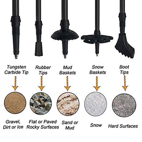 Aihoye Trekking Poles Shock Absorbing Adjustable Hiking or Walking Sticks for Hiking Collapsible Strong, 2-pc Pack Lightweight Walking Pole, All Terrain Accessories and Carry Bag (Black) | The Storepaperoomates Retail Market - Fast Affordable Shopping