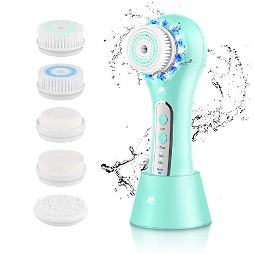 MALKERT Facial Cleansing Brush with 5 Brush Heads, 3 Modes Skin Care Brush Device, Electric Rechargeable Waterproof Face Spin Brush, Massager for Deep Cleansing and Scrubbing, Exfoliating | The Storepaperoomates Retail Market - Fast Affordable Shopping