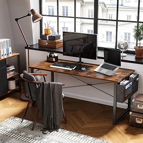 ODK 63 inch Super Large Computer Writing Desk Gaming Sturdy Home Office Desk, Work Desk with A Storage Bag and Headphone Hook, Vintage | The Storepaperoomates Retail Market - Fast Affordable Shopping