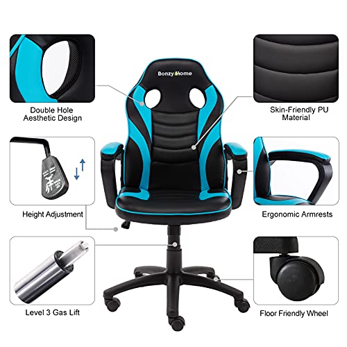 Bonzy Home Gaming Chair Racing Style Office Swivel Computer Desk Chair Ergonomic Conference Chair Work Chair with Lumbar Support PU Leather (Hatsune Green) | The Storepaperoomates Retail Market - Fast Affordable Shopping