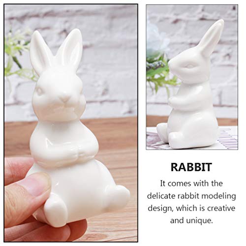 BESPORTBLE 2pcs Ceramics Bunny Figurine Easter White Bunny Figurines Home Decor Rabbits Ornaments for Home Easter Garden Micro Landscape Decor | The Storepaperoomates Retail Market - Fast Affordable Shopping