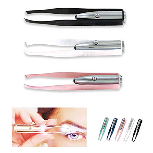 Generic 1 Light Up Tweezer Stainless Steel Make Up LED Eyebrow Hair Removal Lighted, Pink | The Storepaperoomates Retail Market - Fast Affordable Shopping