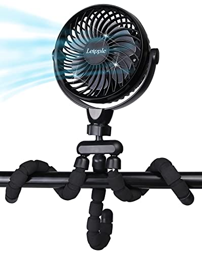 Leipple Mini Stroller Fan 5200mAh -Portable Fan Handheld Clip On Fan Lasts for 20hrs with Flexible Tripod, 4 Speeds, 360° Rotatable -USB Fan Personal Desk Fan Battery Operated Fan for Car Seat,Camping | The Storepaperoomates Retail Market - Fast Affordable Shopping