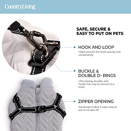 Country Living by Silver Paw Quilted Dog Jacket with Harness (Built-in), Winter Coats for Dogs, XL | The Storepaperoomates Retail Market - Fast Affordable Shopping