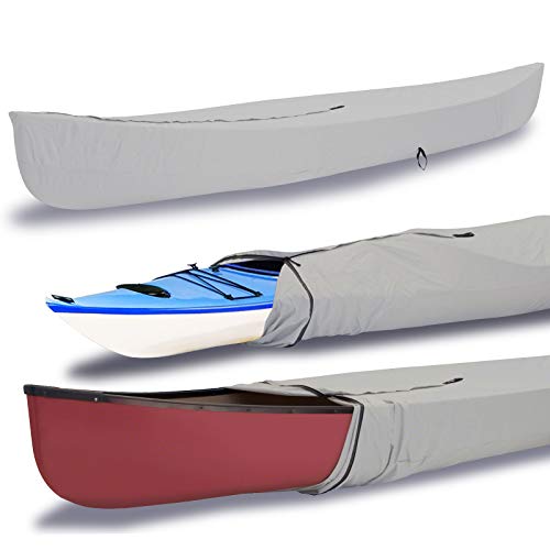 EliteShield Canoe Cover Kayak Cover; Waterproof UV Resistant Marine Grade Polyester Canoe Kayak Boat Storage Cover fits 15feet 16feet Long, 110 Inches Girth Gray Color | The Storepaperoomates Retail Market - Fast Affordable Shopping