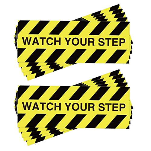 10 Pieces Watch Your Step Warning Sticker，3 by 8 Inches Adhesive Tape Anti Slip Abrasive Tape for Workplace Safety Wet Floor Caution | The Storepaperoomates Retail Market - Fast Affordable Shopping
