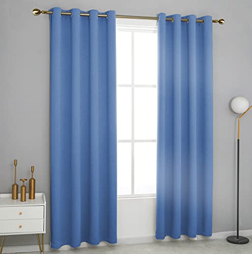 QSYFCTTEX Blackout Curtains for Bedroom – Grommet Thermal Insulated Room Darkening Curtains for Living Room Set of 2 Panels (42 x 96 Inch, Light Blue) | The Storepaperoomates Retail Market - Fast Affordable Shopping