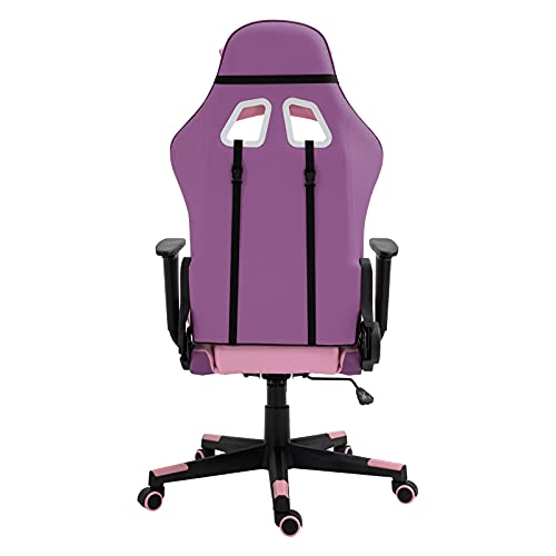 Modern-Depo Gaming Chair with Headrest and Lumbar Support, Height Adjustable Swivel Office Chair High-Back Recliner, Purple Pink | The Storepaperoomates Retail Market - Fast Affordable Shopping