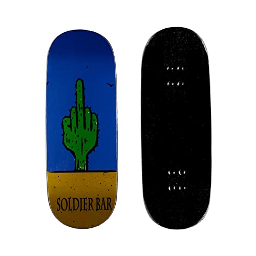 SOLDIER BAR Soldierbar 11.0 Maple Wooden Fingerboards Deck (Handmade 5-Layer Canada Maple 34mmX98mm) (Cactus)