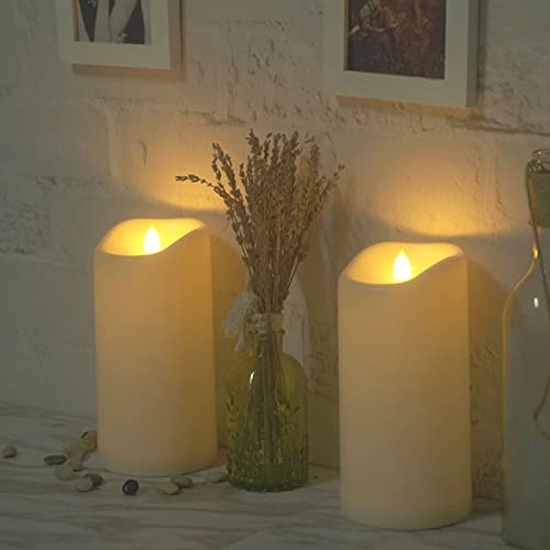 2 Pack 4’’ x 8’’ Outdoor Led Flameless Candles Battery Operated Flickering Pillar Candles with Timer/Remote,Large Decorative Electric Lights for Living Room,Garden,Patio,Home,Birthday,Wedding,Ivory | The Storepaperoomates Retail Market - Fast Affordable Shopping