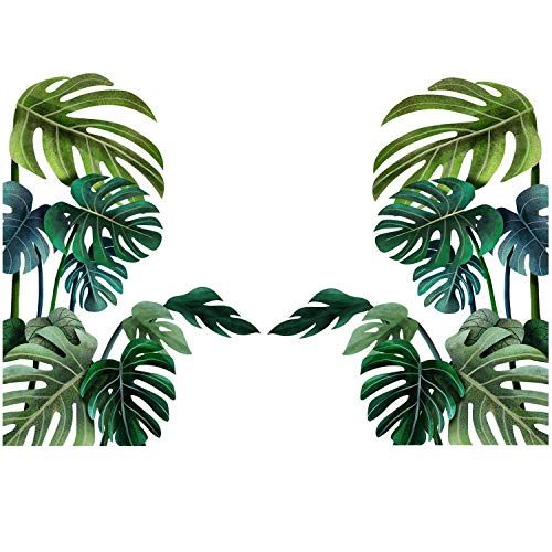 Green Tropical Leaves Wall Stickers Nature Palm Tree Leaf Plants Wall Decal Art Murals for Nursery Kids Baby Bedroom Living Room Classroom Offices Bathroom Home Decoration（Right） | The Storepaperoomates Retail Market - Fast Affordable Shopping