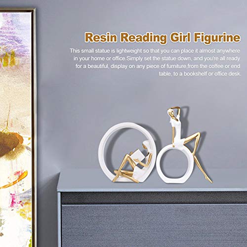 UMXOSM Yoga Girl Figurine, 1Pair Yoga Godness Statues Resin Girl Reading a Book Sculpture, Modern Abstract Desktop Ornament for Readers Teachers, Home Office Figurine Decor | The Storepaperoomates Retail Market - Fast Affordable Shopping