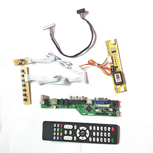 for M185B1-L05/L06/L07 Remote+Inverter+Keyboard 2CCFL 30Pin LVDS T.V53 Controller Board VGA HDMI AV USB RF LCD Display Panel Kit (M185B1-L07)