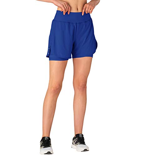 Gopune Women’s 2 in 1 Running Shorts Workout Athletic Gym Yoga Shorts for Women with Phone Pockets Royal Blue,L | The Storepaperoomates Retail Market - Fast Affordable Shopping