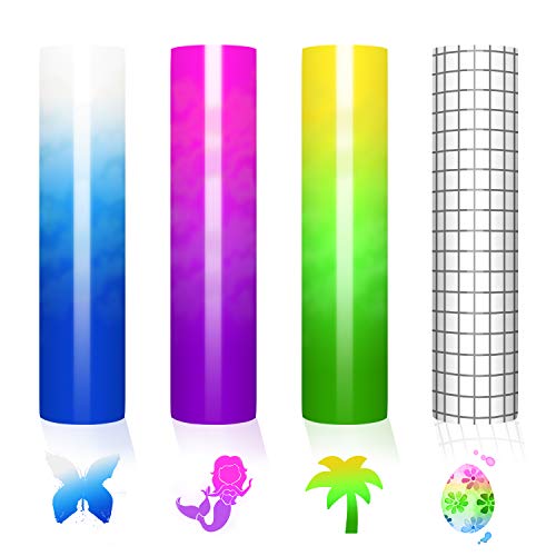 Cold Color Changing Vinyl, Permanent Vinyl Sheets for Cricut Craft Adhesive Vinyl Sheet 3 Colors+1 Transfer Film,Color Changing with Temperature for Cup DIY Decals Bottles 12″ x 12″ (Blue/Rose/Green) | The Storepaperoomates Retail Market - Fast Affordable Shopping
